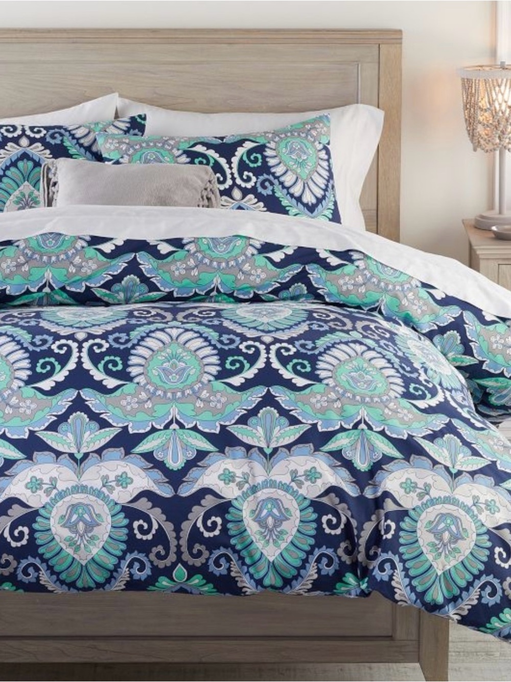 Pottery Barn “Natalie” Deco Medallion Duvet Cover 100% Cotton 90”x 88”